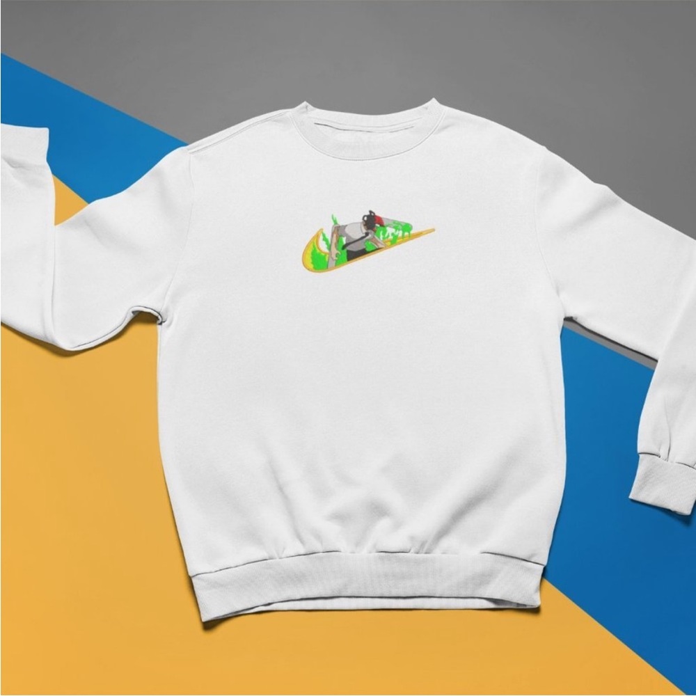 White Anime Chainsaw Man Sweatshirt
